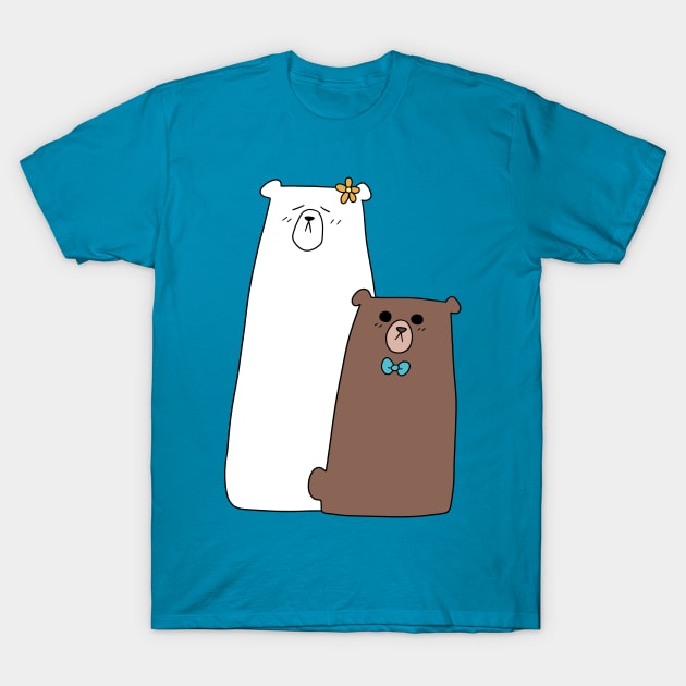 Polar Bear and Brown Bear T-Shirt by saradaboru